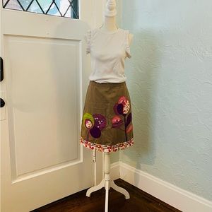 Boden Floral Applicate Skirt - Sz 6US
